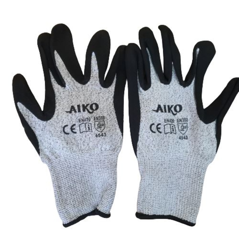 Am/Aiko Anti Cut Glove (4543) black size 10 (level 5) rougth | Model : GLOVE-AM4543B-R