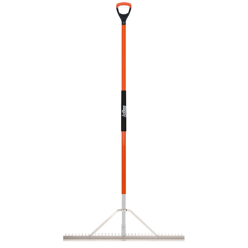 Agboss Landscaping Rake with Long Fibreglass Handle 36T