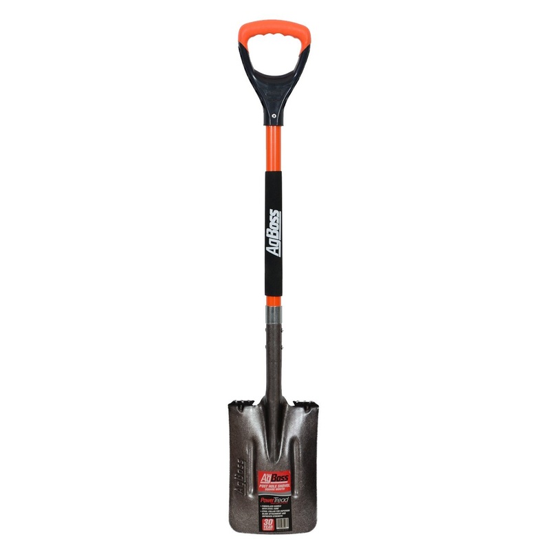 Agboss Post Shovel Square Blade with Fibreglass D Handle