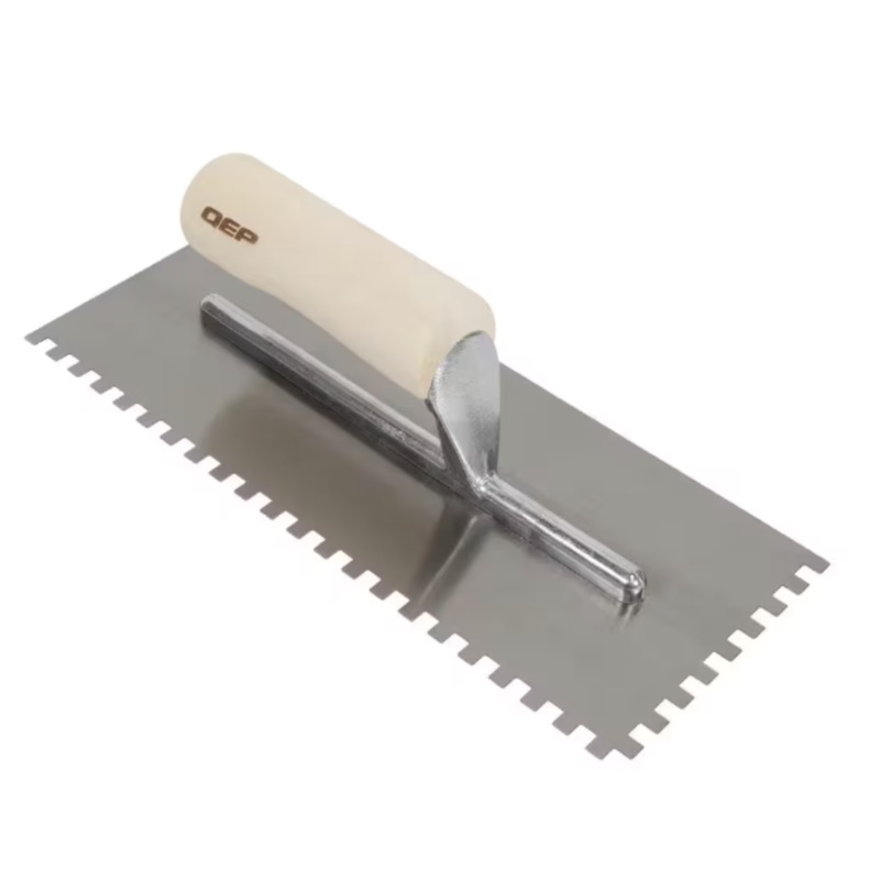 1/4" x 1/4" x 1/4" Square-Notch Wood Handle Trowels