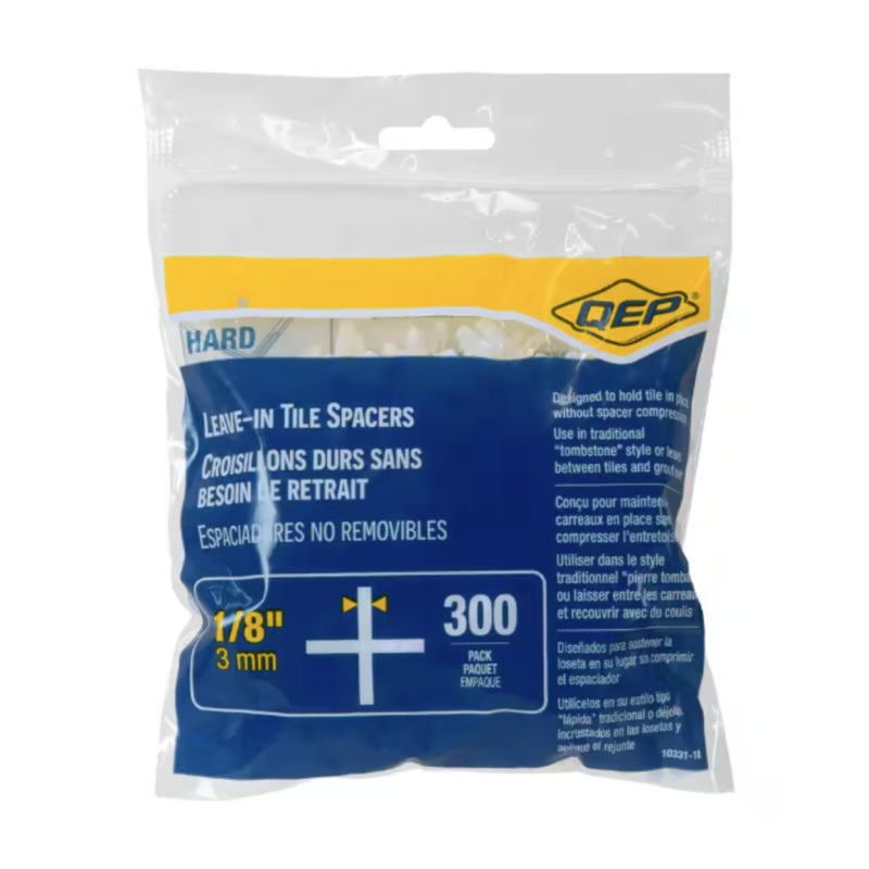 1/8" Leave-In Spacers, Hard, Leave-in Tile Spacers - 300 Qty