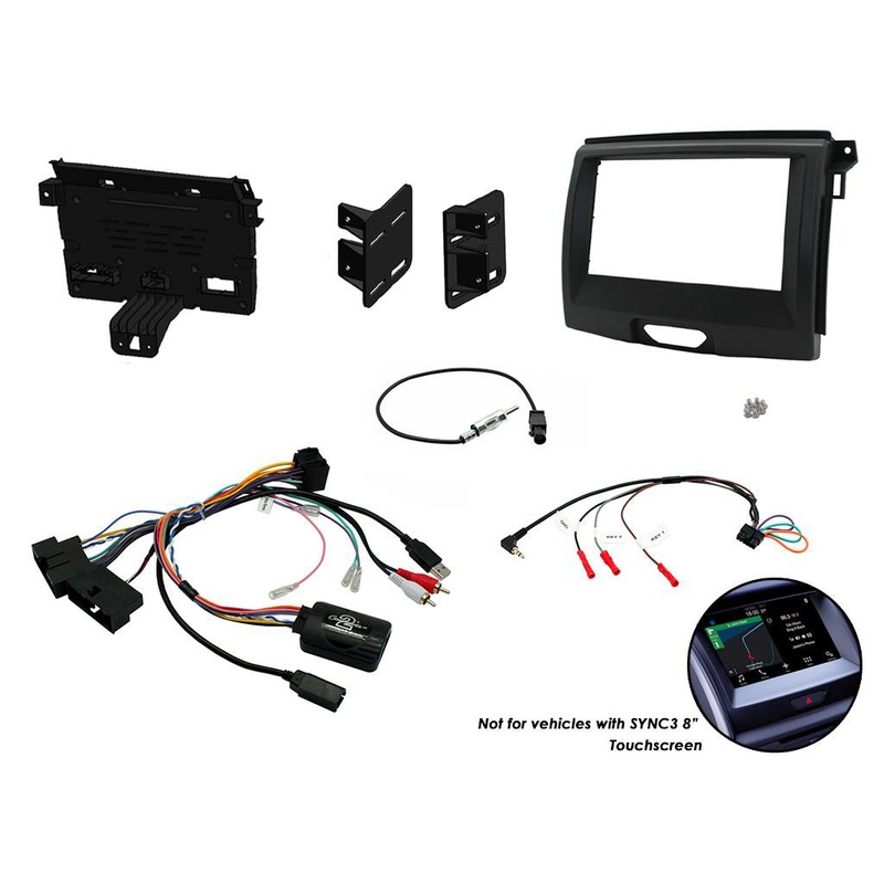 Fitting Kit Ford Ranger Xl (Px2) , Everest 2015 - 2021 Double Din (Black) Complete Kit