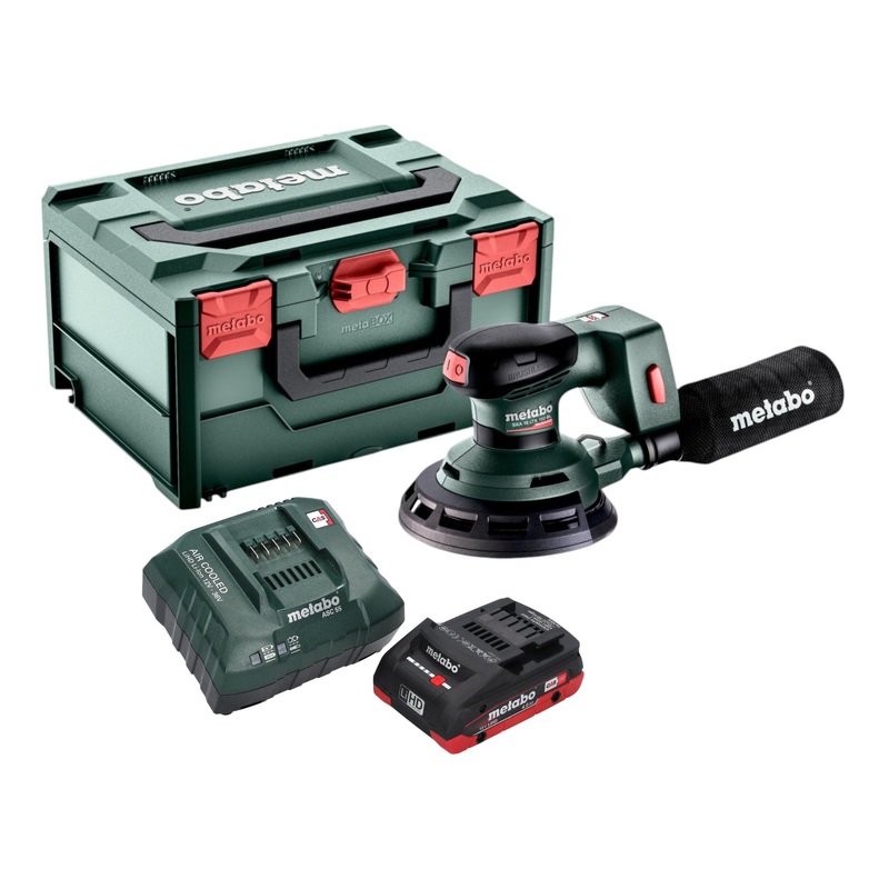 Lijadora rotorbital sin cable Metabo SXA 18 LTX 150 BL 18 V 150 mm sin escobillas + 1x batera LiHD 4,0 Ah + cargador + metaBOX