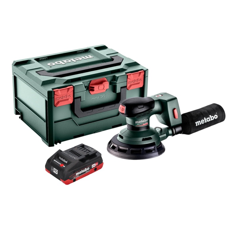 Lijadora rotorbital sin cable Metabo SXA 18 LTX 150 BL 18 V 150 mm sin escobillas + 1x batera LiHD 4,0 Ah + metaBOX - sin cargador
