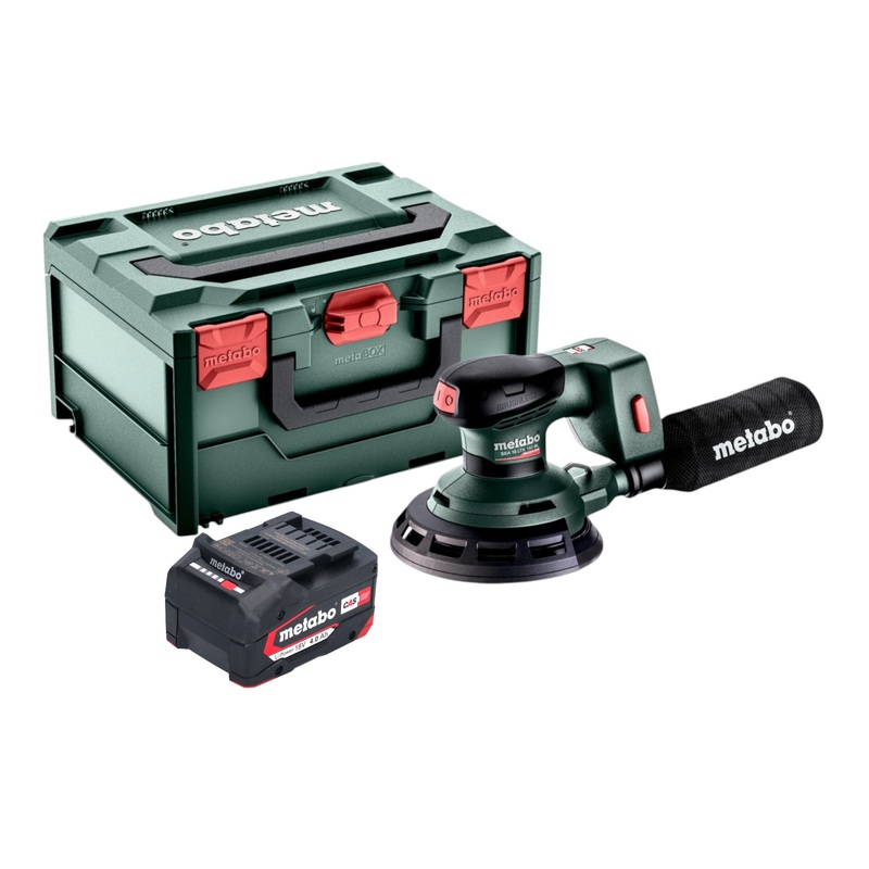 Lijadora rotorbital sin cable Metabo SXA 18 LTX 150 BL 18 V 150 mm sin escobillas + 1x batera recargable 4,0 Ah + metaBOX - sin cargador