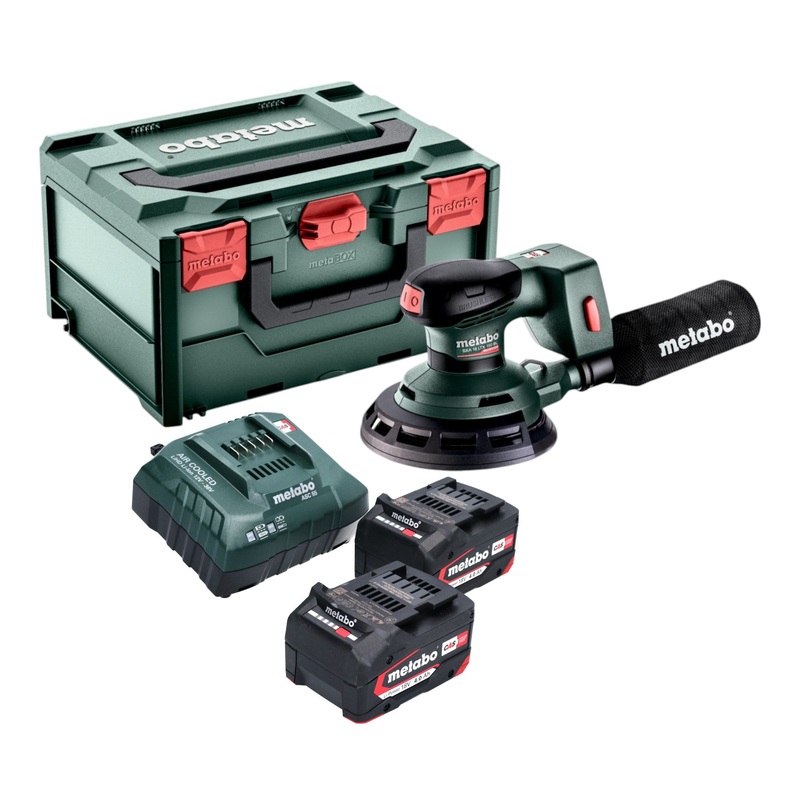 Lijadora rotorbital sin cable Metabo SXA 18 LTX 150 BL 18 V 150 mm sin escobillas + 2x batera 4,0 Ah + cargador + metaBOX
