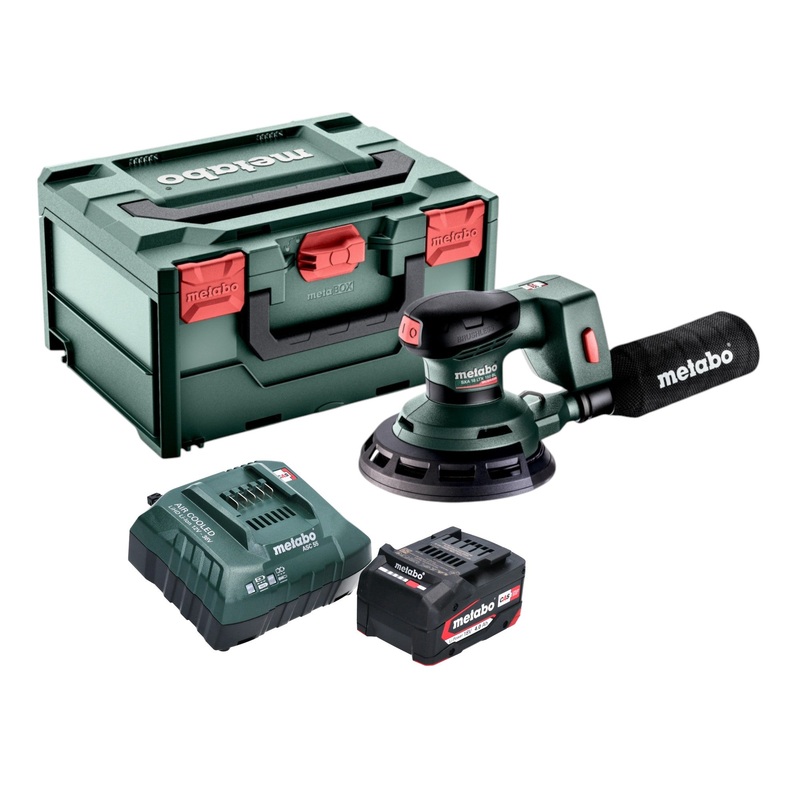 Metabo SXA 18 LTX 150 BL lijadora rotorbital sin cable 18 V 150 mm sin escobillas + 1x batera recargable 4,0 Ah + cargador + metaBOX