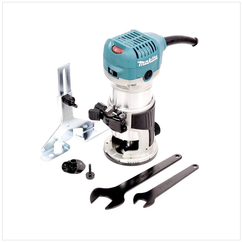 Fresadora monomanual Makita RT 0700 C de 710 vatios con robusta carcasa de aluminio