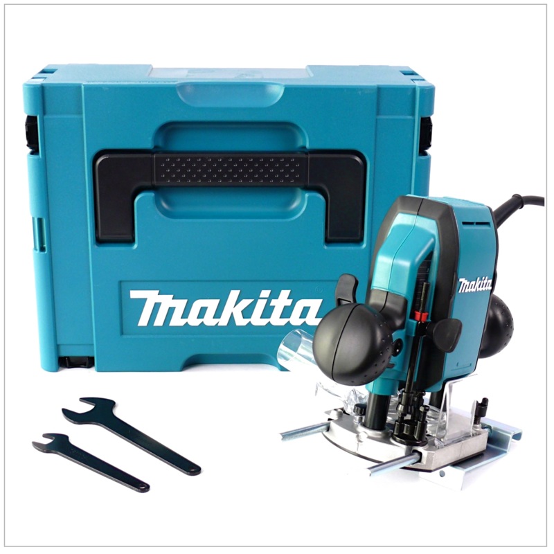 Makita RP 0900 J - Fresadora de 900 vatios de 8 mm en la caja del sistema MAKPAC