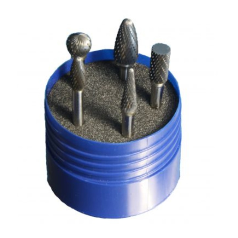 Tungsten Carbide Rotary Burr Set - 5 Different Shapes For Hard Metals 6mm Shaft HMC/SET/01 [5701]