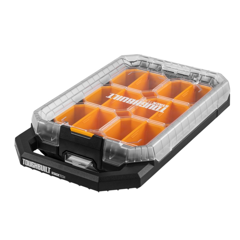Toughbuilt StackTech TB-B1-O-10C organizador plano compacto 48 x 26,5 x 10 cm IP65 + 6x incrustaciones + 6x tabique divisorio