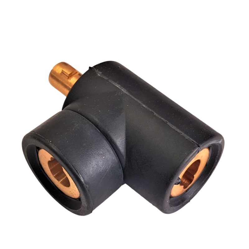 Dinse Type Adaptor/Splitter from Single Male 35/50/75mm to Two 75mm Female [5018]