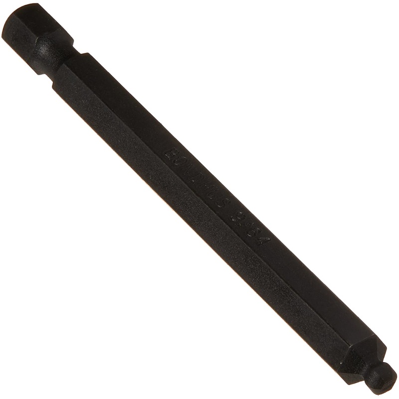 Bondhus 10808 9/64 in. x 3 in. Ball End Power Screwdriver Bit, 10/Box