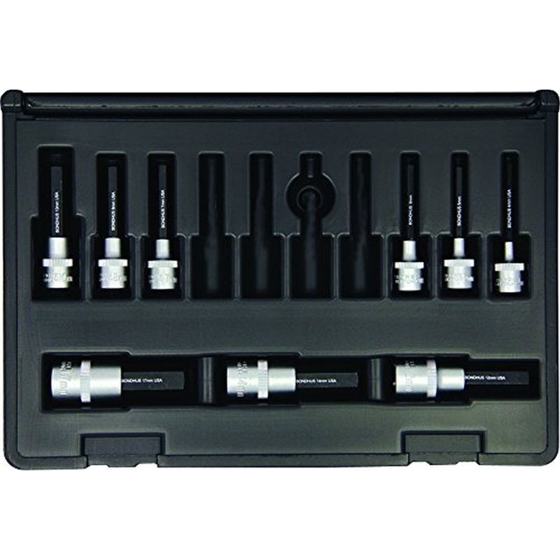 Bondhus 30298 ProGuard Steel Hex Bit Socket Set, 9 Piece Set