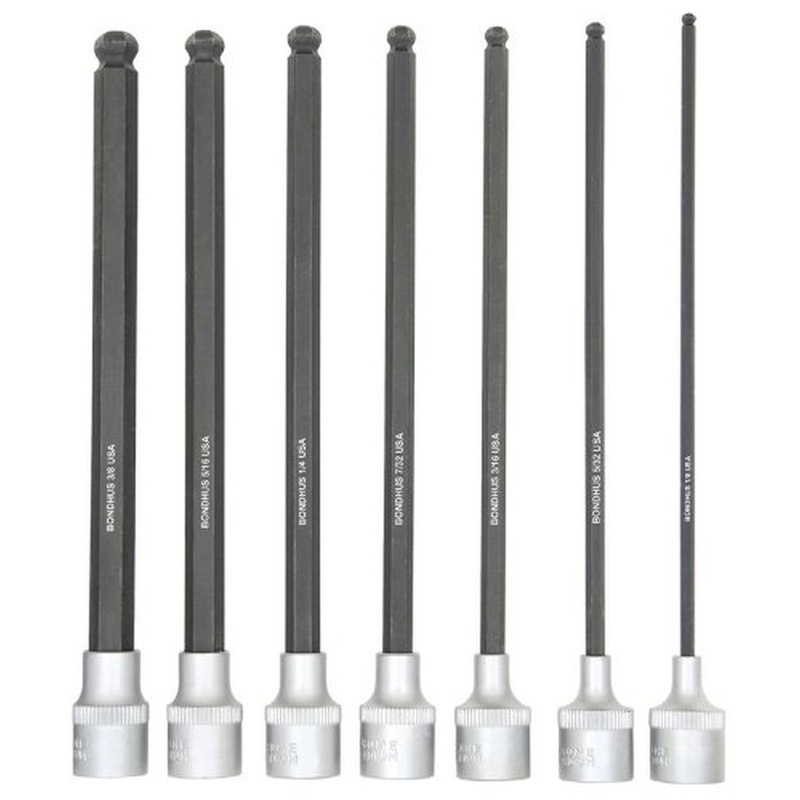 Bondhus 43845 Standard Ball End Sockets and Bits Set with ProGuard, 7 Piece Set