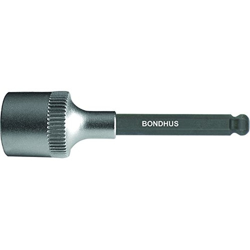 Bondhus 43980 12 mm x 2 in. L Ball End Socket Bit and 1/2 in. Drive Socket with ProGuard