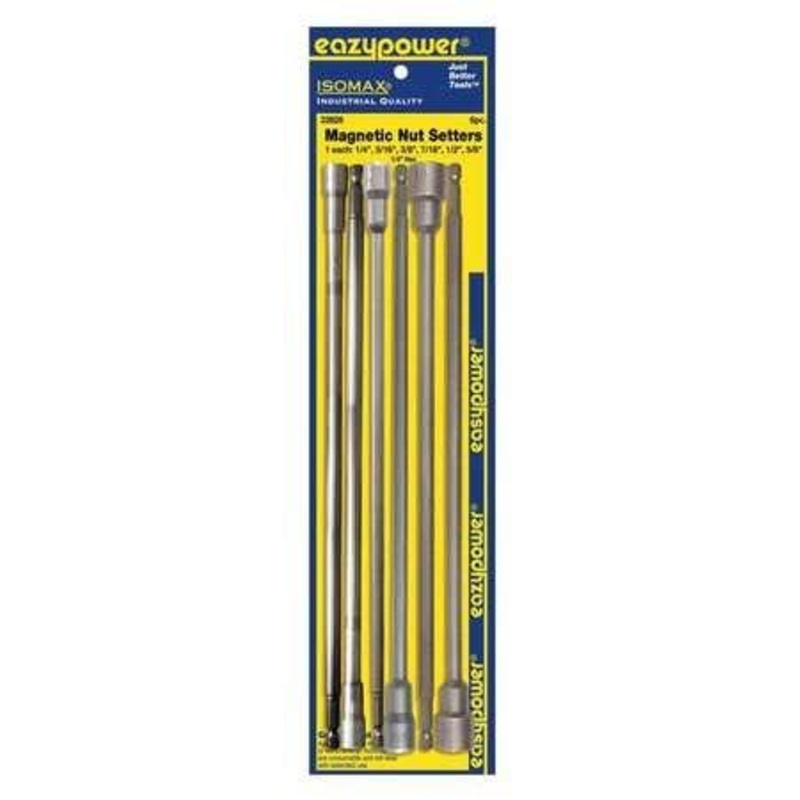Eazypower 32828 1/4in. to 5/8in. x 12 in. Magnetic Nut Setters, 6 Piece Set