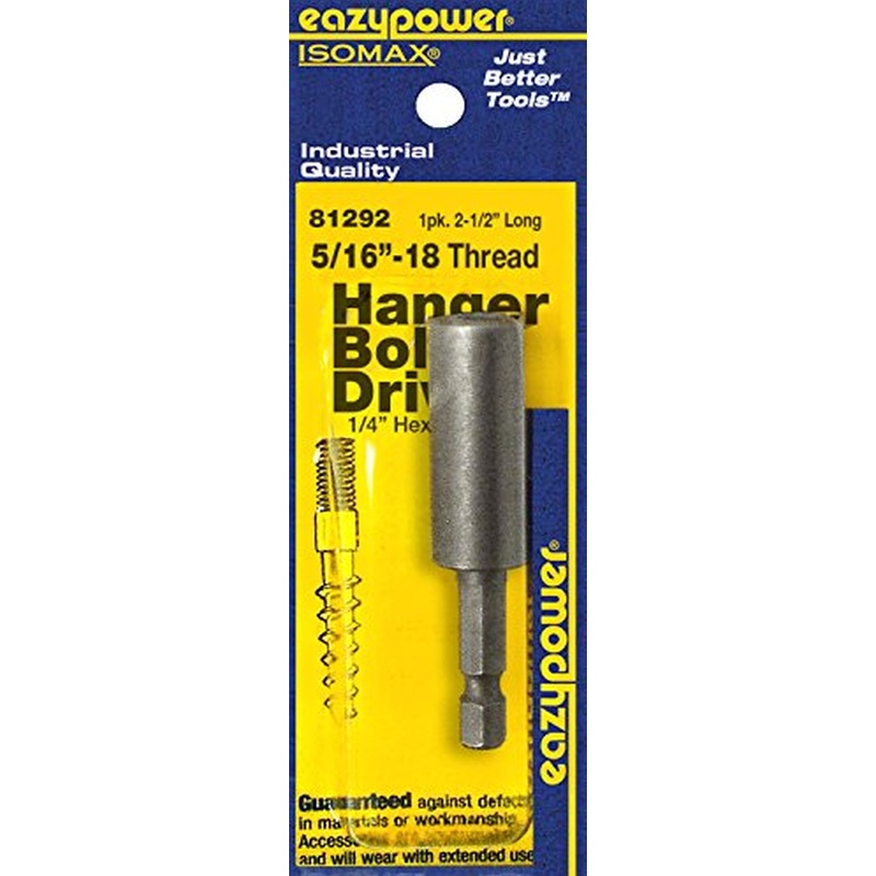 EazyPower 81292 5/16 in.-18 Thread Hanger Bolt Driver, 1/Box