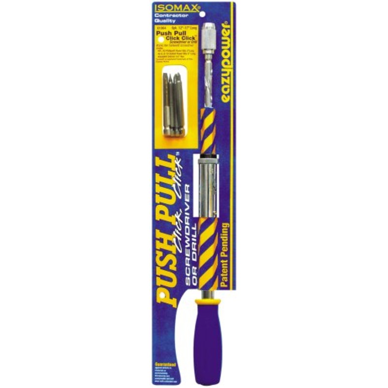 Eazypower 81964 12-17 in. Push Pull Click Click Screwdriver/Drill Kit with Bits, 6 Piece Set
