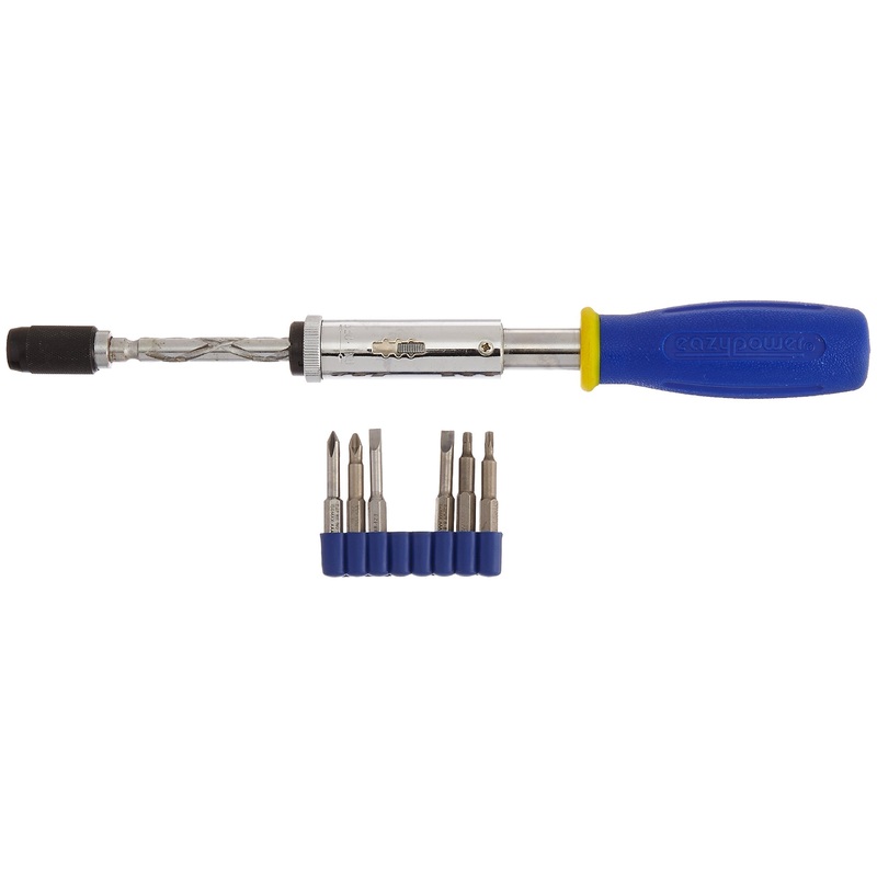 Eazypower 81966 9-1/2-12 in. Push Pull Click Click Screwdriver/Drill Kit with Bits, 7 Piece Set