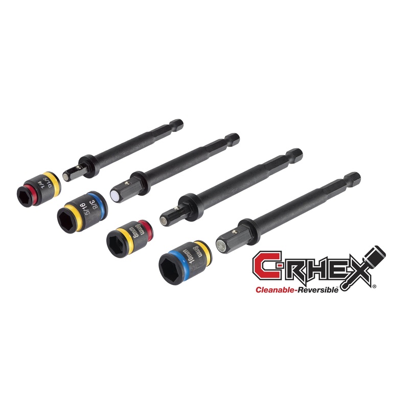 Malco MALCOMBO2 4 in. Cleanable, Reversible Magnetic Hex Driver, 4 Piece Set