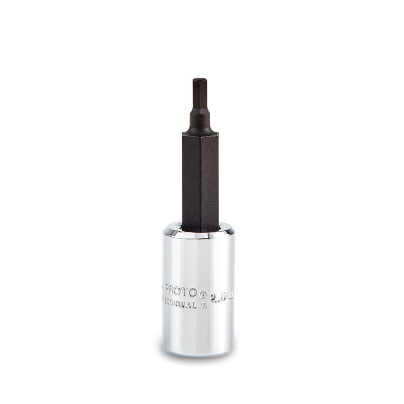 Stanley Proto J4770-2.5M 1/4 in. Drive 2.5 mm Full Polish Finish Hex Bit Socket