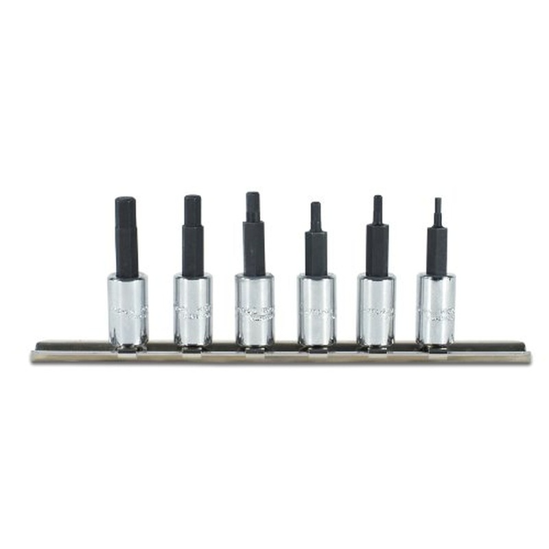 Stanley Proto J4770-6 1/4 in. Drive Full Polish Alloy Steel Standard Hex Bit Socket Set, 6 Piece Set