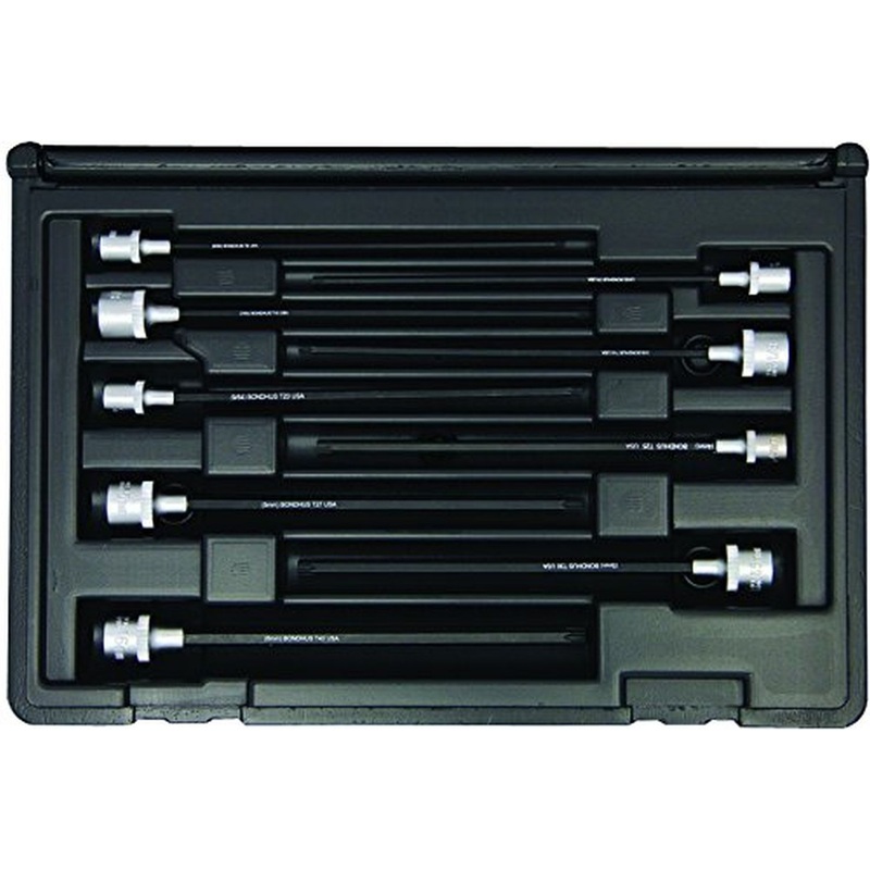 Bondhus 30799 Socket Star Bit Tool Set with Sockets, 6", 9 Piece