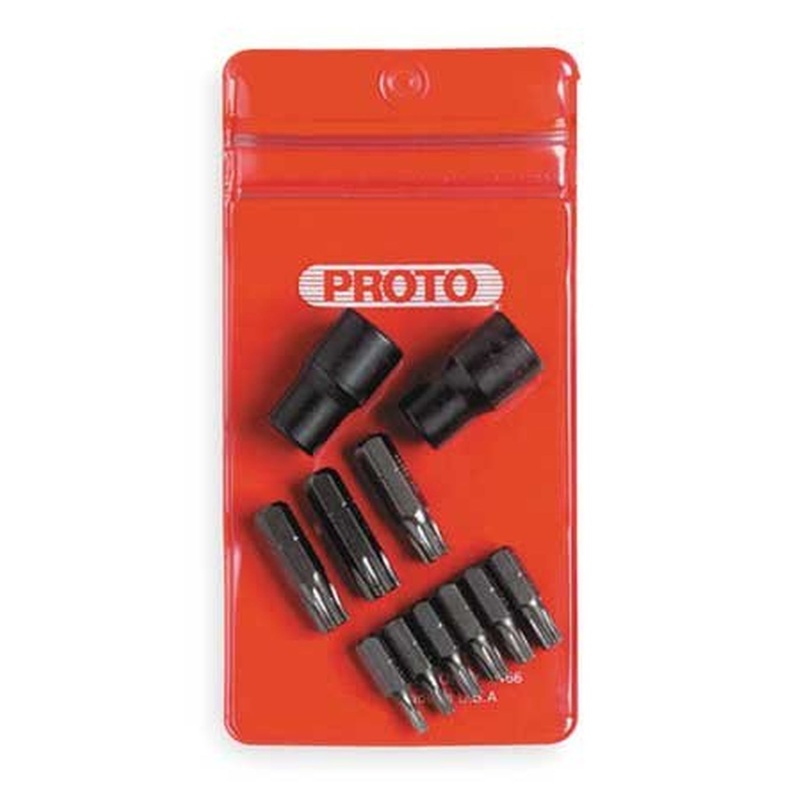 Stanley Proto J5239P 1/4 in. and 3/8 in. Drive Full Polish Finish Torx Bit Socket, 11 Piece Set