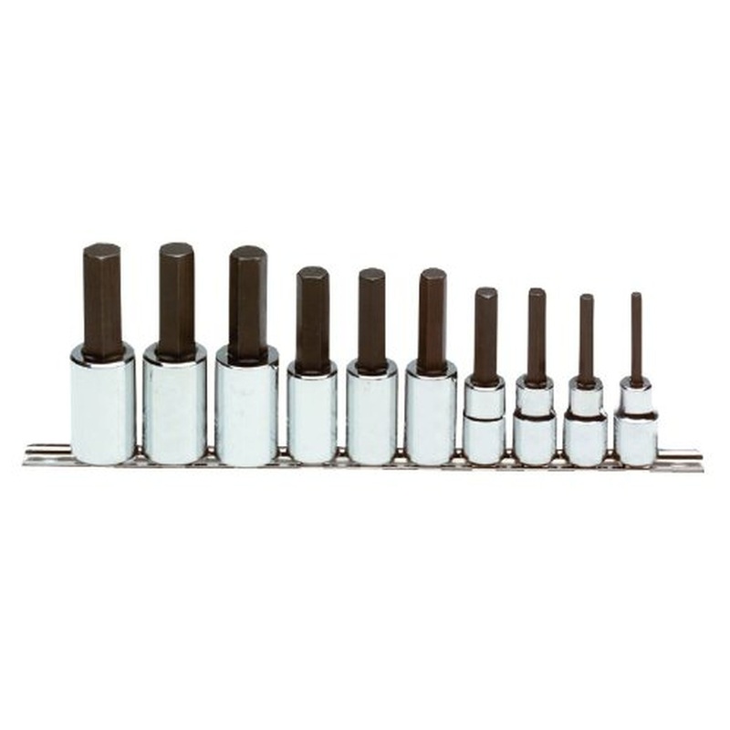 Stanley Proto J5441-MA 1/2 in. Drive Black Oxide Finish Hex Bit Socket, 10 Piece Set
