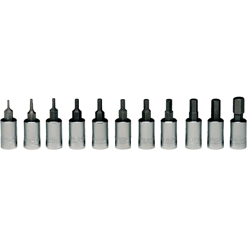 Wright Tool 205 1/4" Drive Hex Set 1/16" - 5/16" (11-Piece)