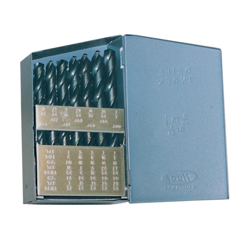 Cle-Line C21119 1/16 in.-1/2 in. Steam Oxide Finish High Speed Steel 135-Degree Split Point Twist Drill Bit Set, 29-Piece Set