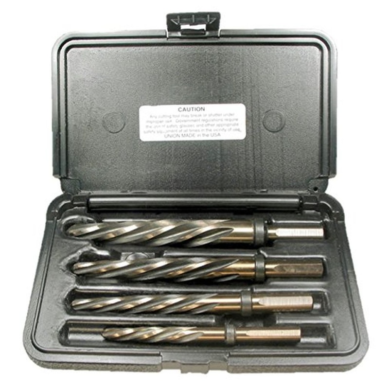 Viking Drill and Tool 12270 Special Tungsten Standard Flute Gold Oxide High Tungsten Steel Car Reamers Drill Bit, 4 Piece Set