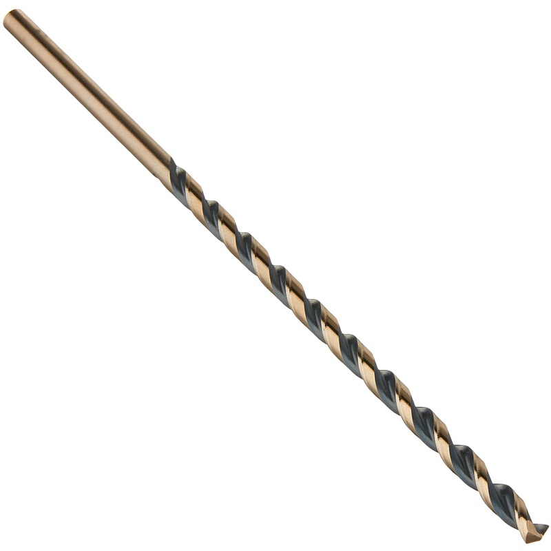 Viking Drill and Tool 39300 3/16 in. x 6 in. Gold Oxide High Speed Steel 135 Degree Magnum Super Premium Extra Length Drill Bit, 3/Box