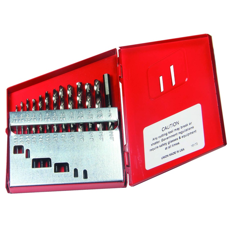 Viking Drill and Tool 47492 Cryo Nitride High Speed Steel Twist Drill Bit, 13 Piece Set