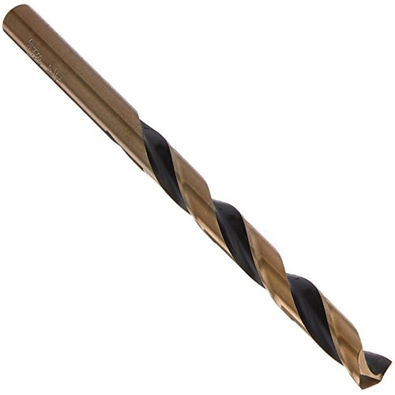 Viking Drill and Tool 5700 1/4 in. 135 Degree Split Point Gold Oxide Hi-Molybdenum Steel Magnum Super Premium Jobber Drill Bit, 12/Box