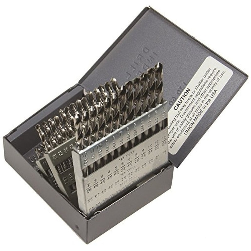 Viking Drill and Tool 88640 Black/Gold Oxide High Speed Steel 135 Degree Split Point Magnum Super Premium Jobber Drill, 60 Piece Set