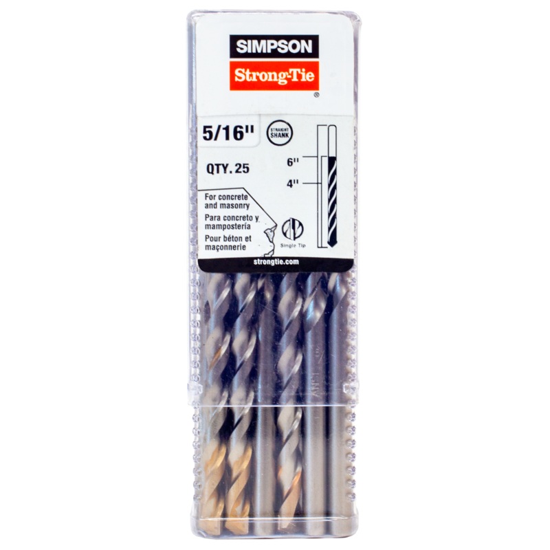 Simpson MDB03106-R25 5/16 in. x 6 in. Straight Shank Bit (25-Qty)