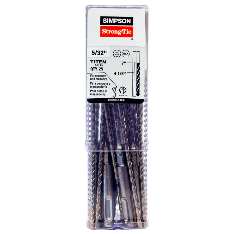 Simpson MDPL01507H-R25 5/32 in. x 7 in. SDS-plus Titen Screw Drill Bit/Driver (25-Qty)