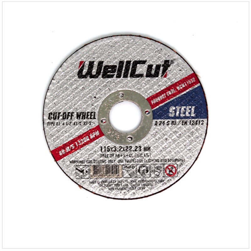WellCut WCM 11532 - 10 discos de corte de 115 mm para metales