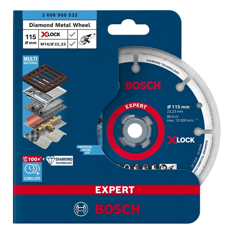 Disco de corte Bosch EXPERT Diamond Metal Wheel X-LOCK 115 x 22,23 mm 1 pieza ( 2608900532 ) Tecnologa Diamond