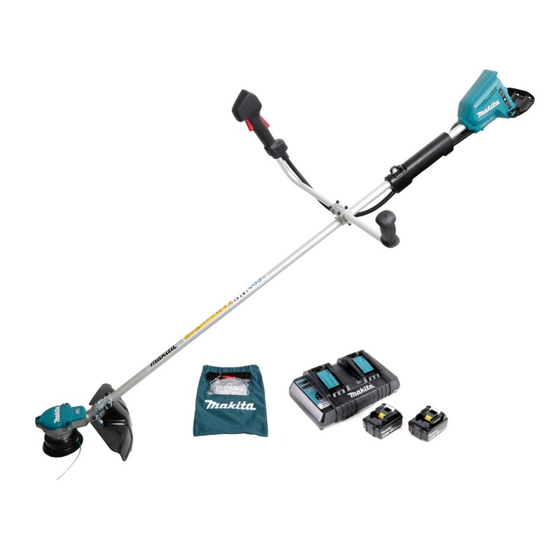 Desbrozadora a batera Makita DUR 365 LPM2 36V (2x18V) 300mm sin escobillas + 2x batera 4.0Ah + doble cargador