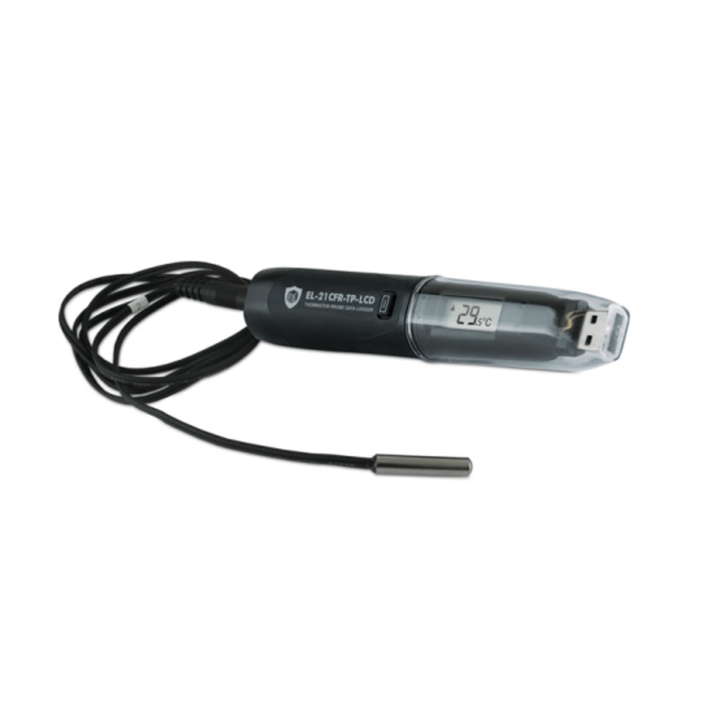 EasyLog 21CFR-Compatible Thermistor Probe Data Logger with LCD with calibration