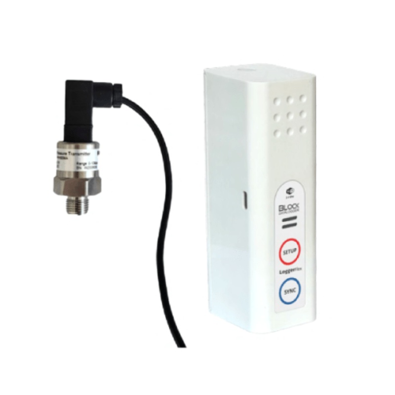 LoggerFlex BLOCK Fluid Pressure (0 to 100 bars) and Temperature Data Logger - IC-BLTPRS