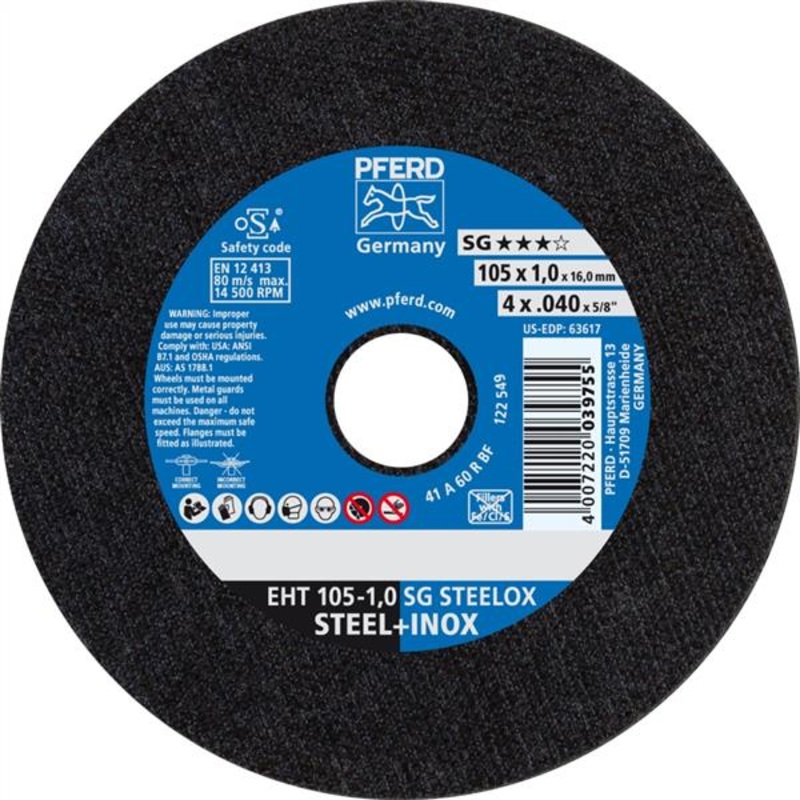 Pferd Inox Cut Off Disc EHT 100x1.0mm A60 RSG/SG