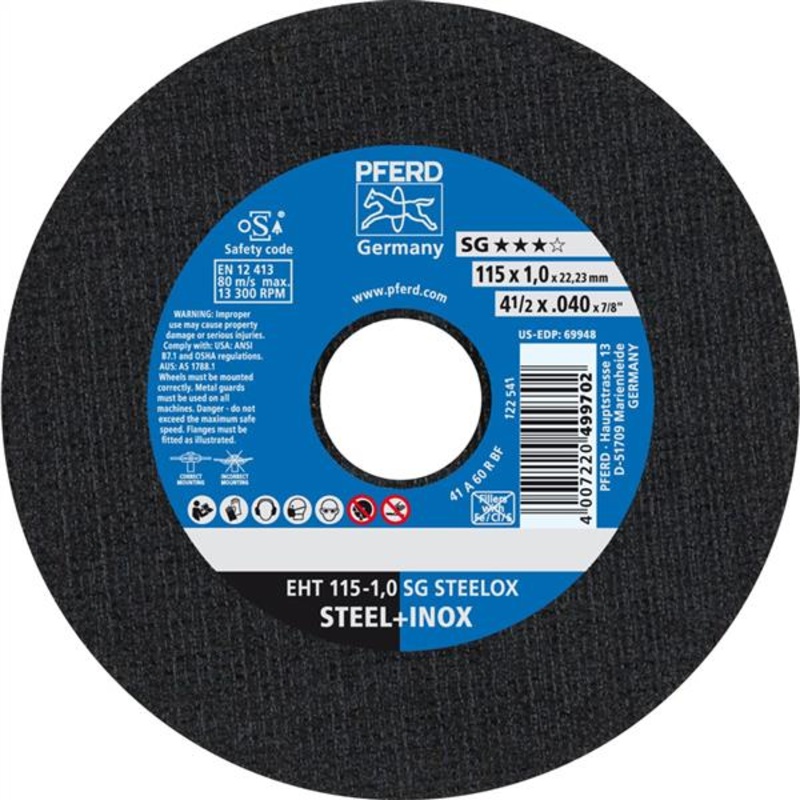 Pferd Inox Cut Off Disc EHT 115x1.0mm A60 RSG/SG