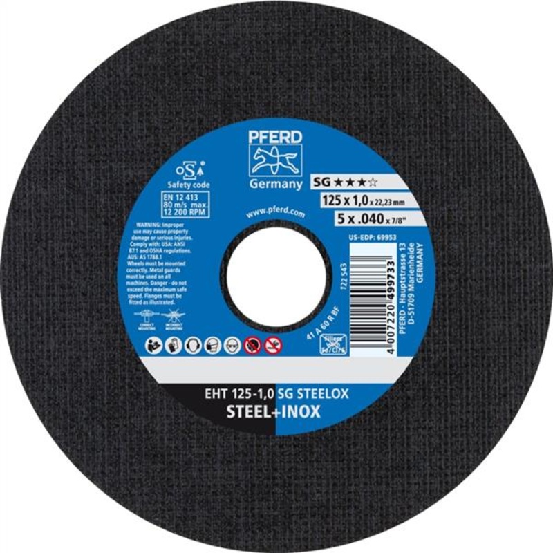 Pferd Inox Cut Off Disc EHT 125x1.0mm A60 RSG/SG