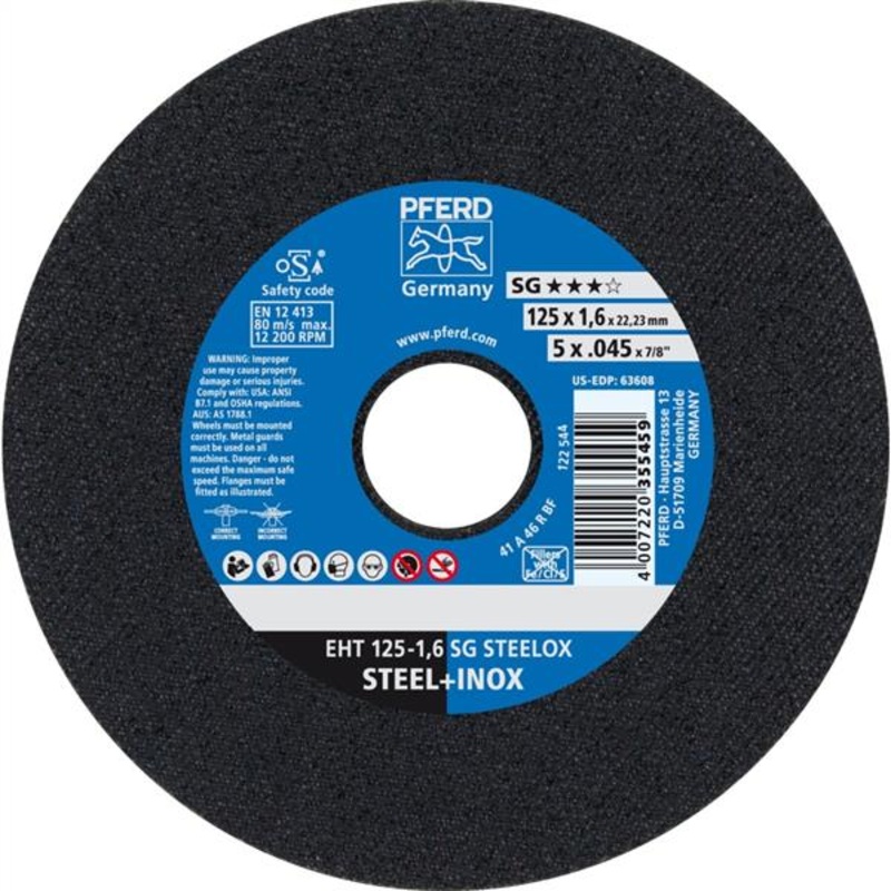 Pferd Inox Cut Off Disc EHT 125x1.6mm A46 RSG/SG