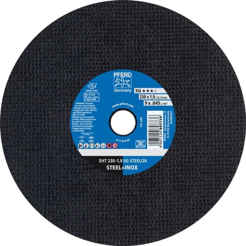 Pferd Inox Cut Off Disc EHT 230x1.9mm A46 RSG/SG
