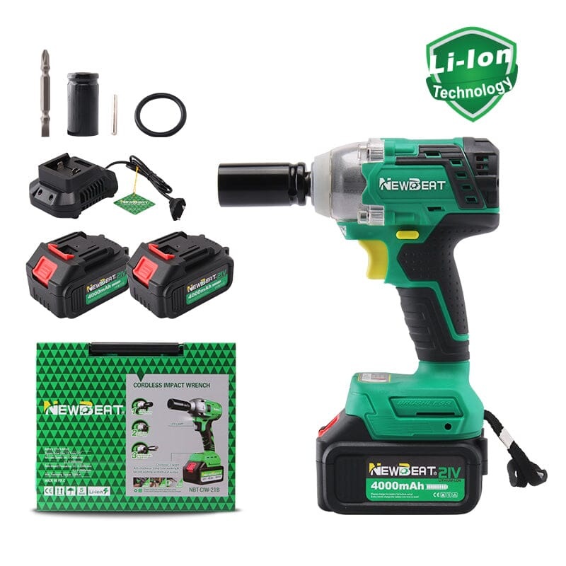 NEWBEAT 21V Cordless Impact Wrench (Brushless) 300N.m C/W 2 Battery & 1 Charger  | Model : NBT-CIW-21B